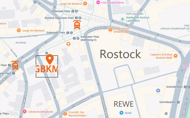 Anfahrt GBKM Rechtsanwälte Fachanwälte in Rostock